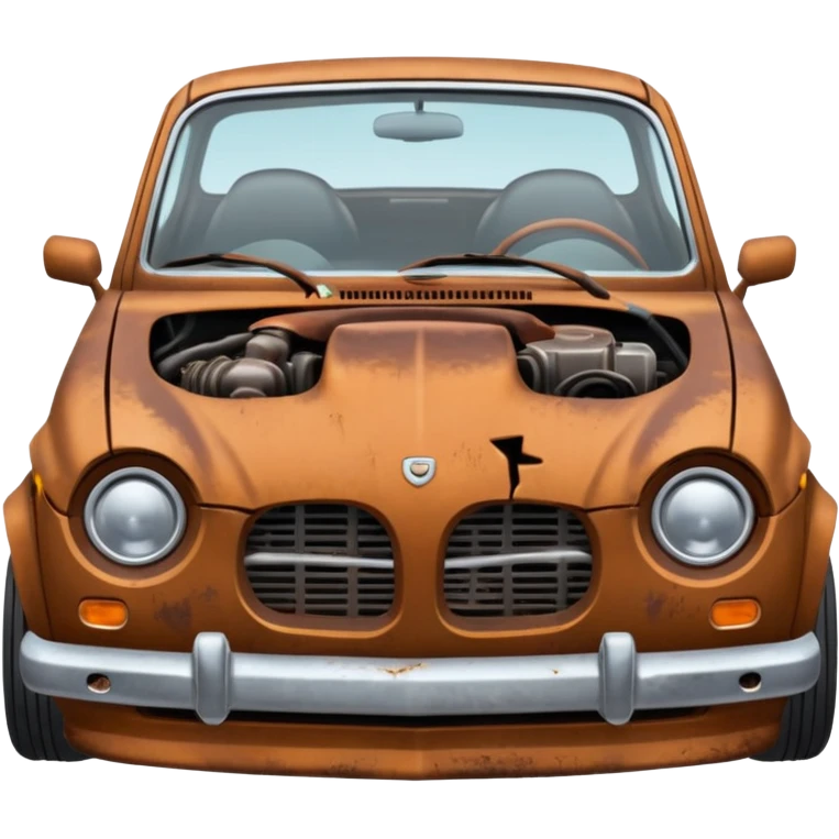 carro dañado con capo asia arriba que se vea el motor emoji