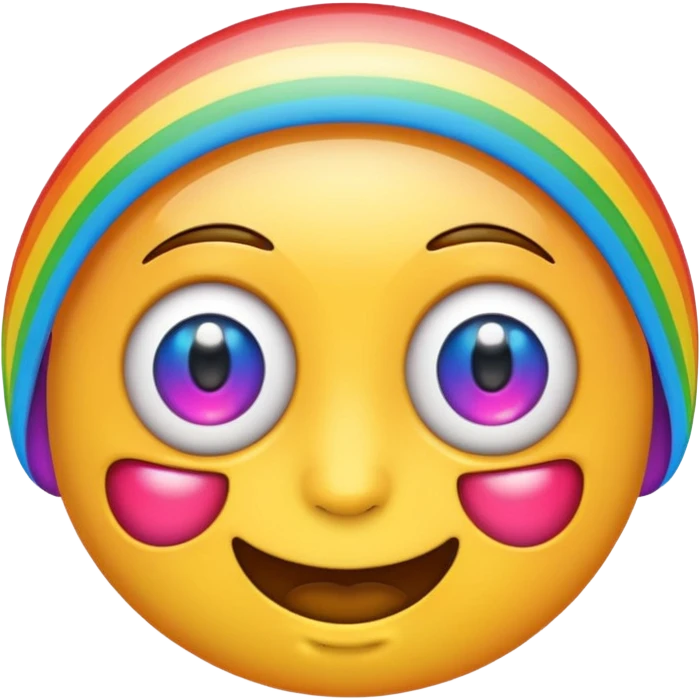 Emoji with rainbow eyes emoji