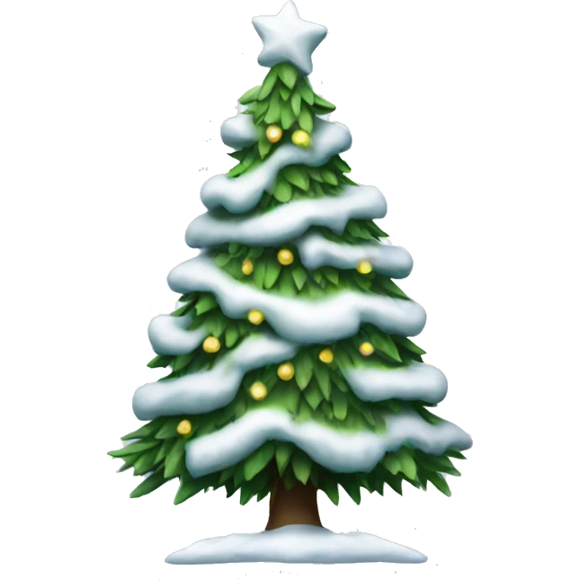 snowy christmas tree emoji