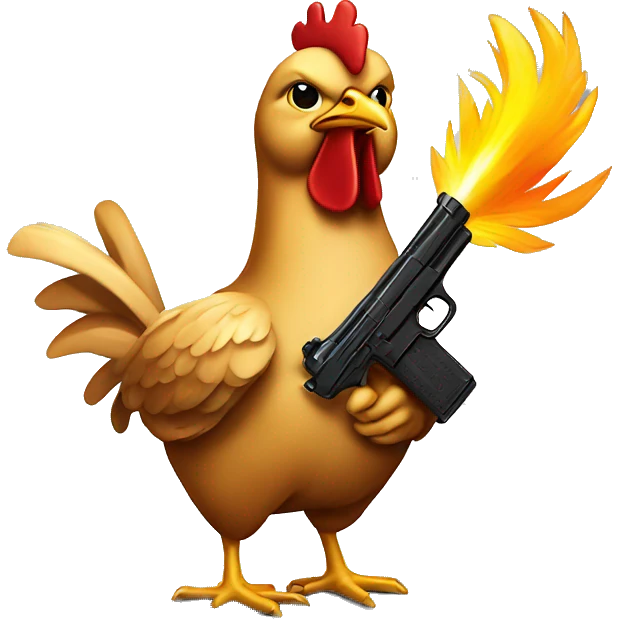 chicken with a gun emoji