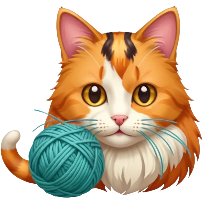 Cut cat playing with toys  emoji