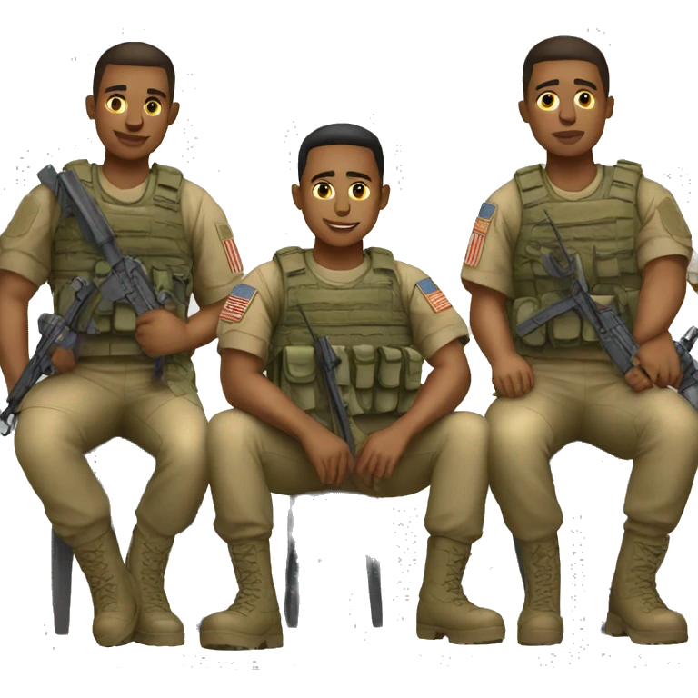 American soldiers sitting emoji
