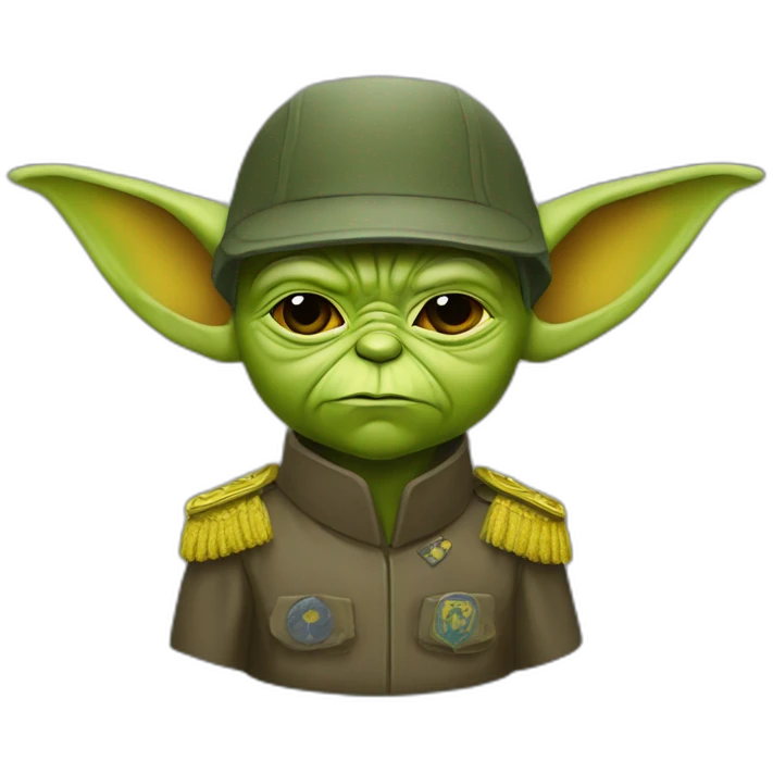 Yoda Ukrainian army strong general cap  emoji