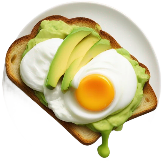 toast with avocado and egg emoji