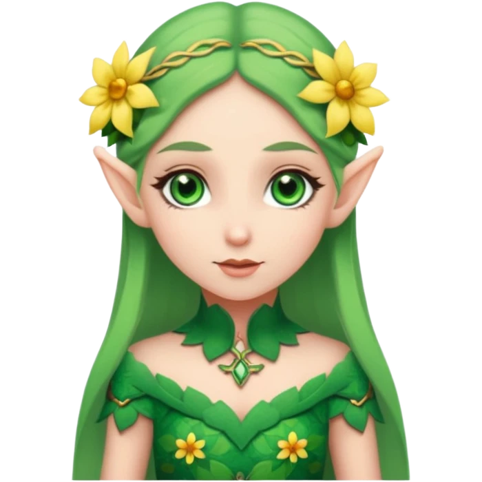elf wearing flower pattern dress  emoji