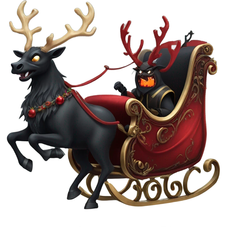 Satan’s scary sleigh flying to town  emoji