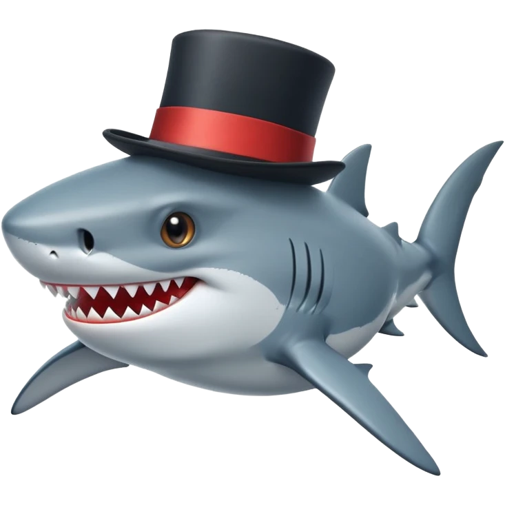 shark wearing a top hat emoji