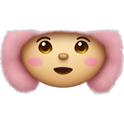 Cute pink fur hat for winter emoji