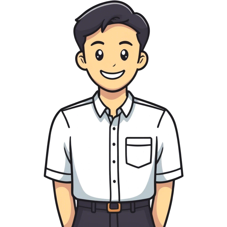 smiling man in shirt emoji