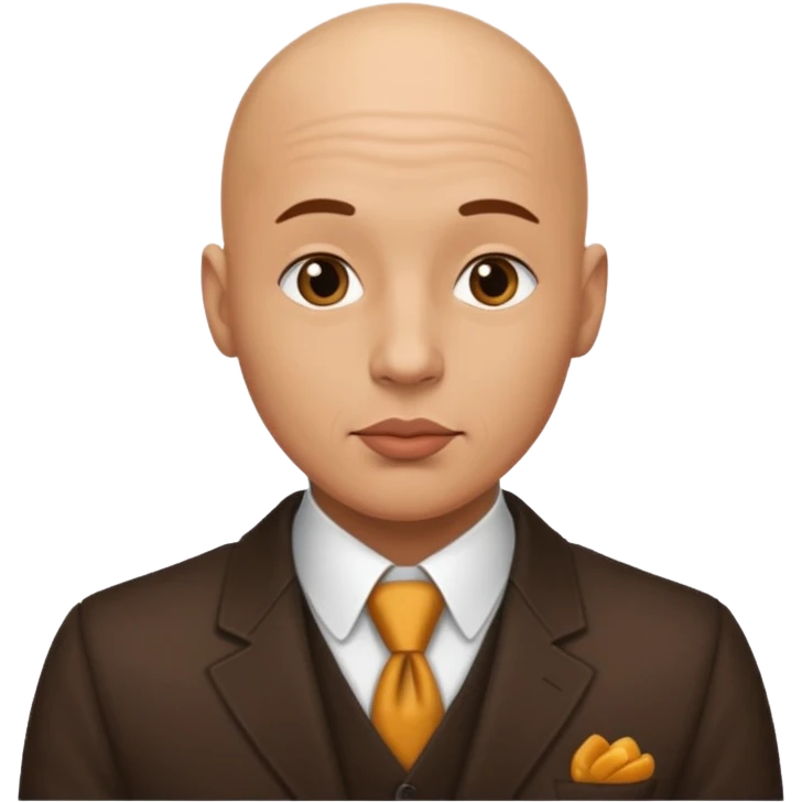 bald man in stylish attire gives a kiss emoji