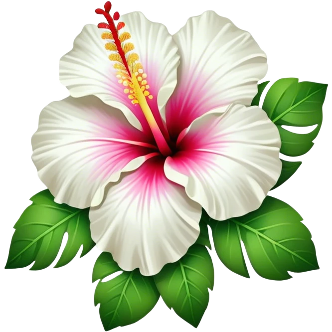 single white Hawaiian hibiscus, straight stem emoji
