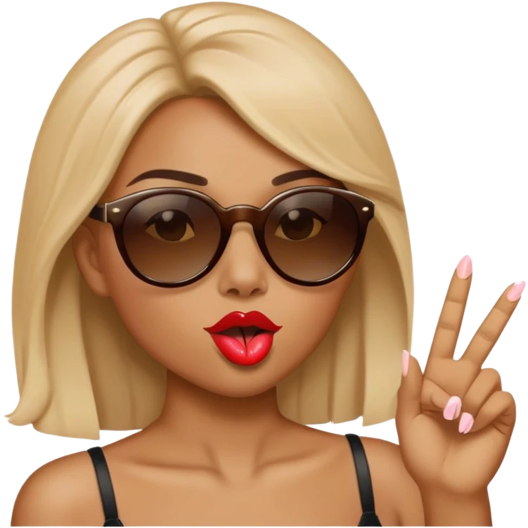 Cara con beso y gafas de sol emoji