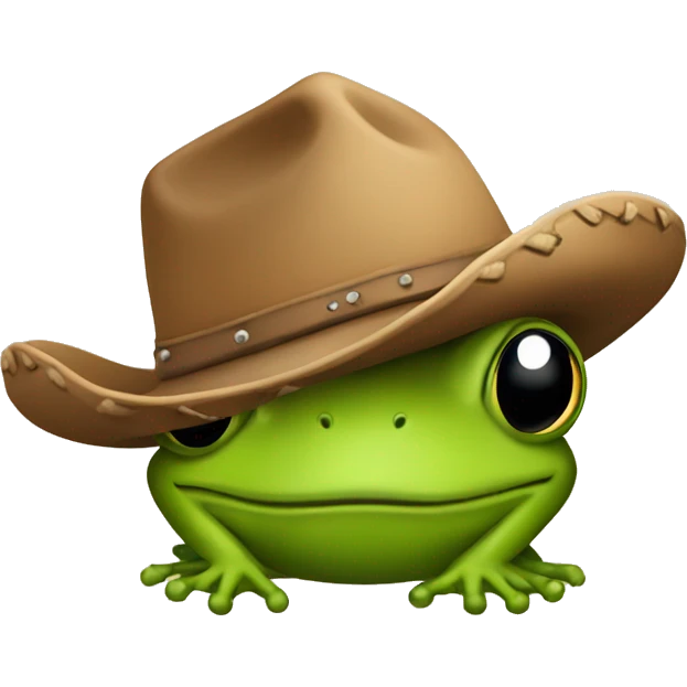Cowboy hat on frog emoji