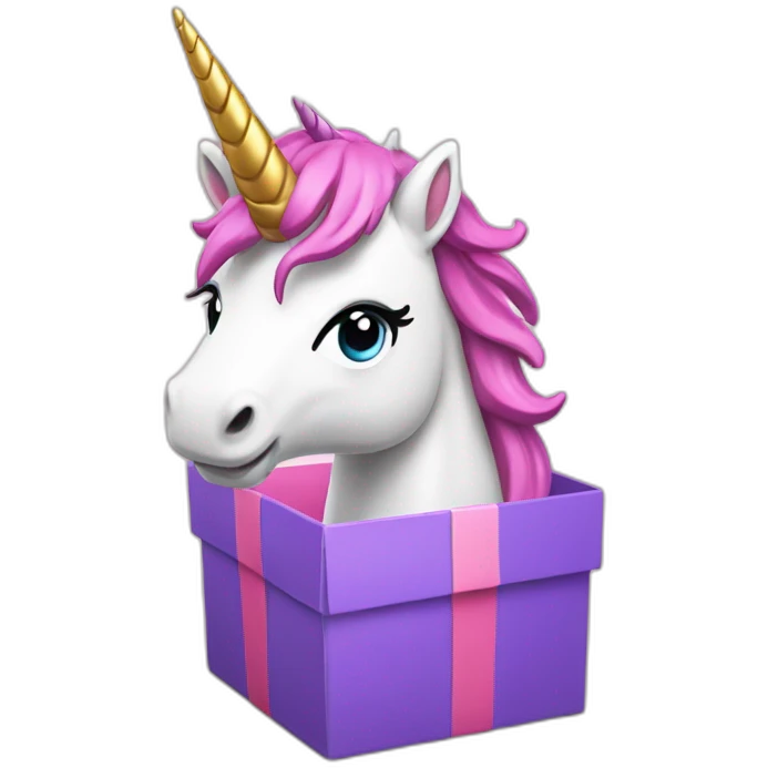 unicorn from gift box emoji
