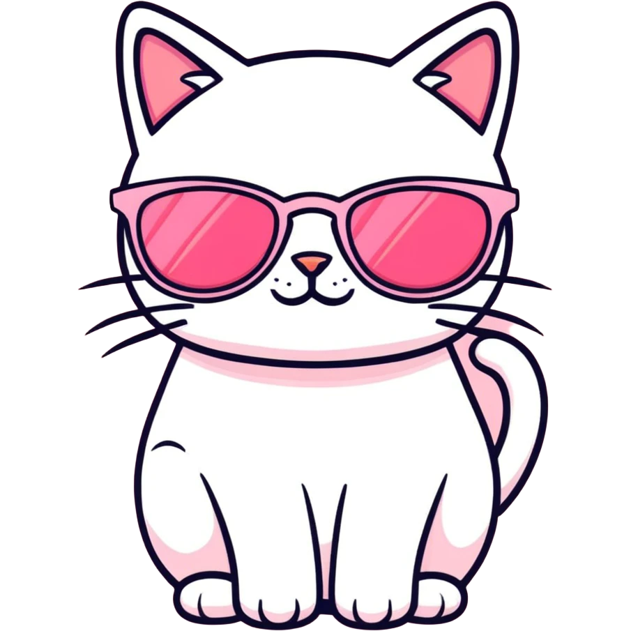 Pink Cat with sunglasses emoji