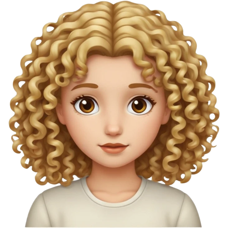 girl with curly brown and blonde hair emoji