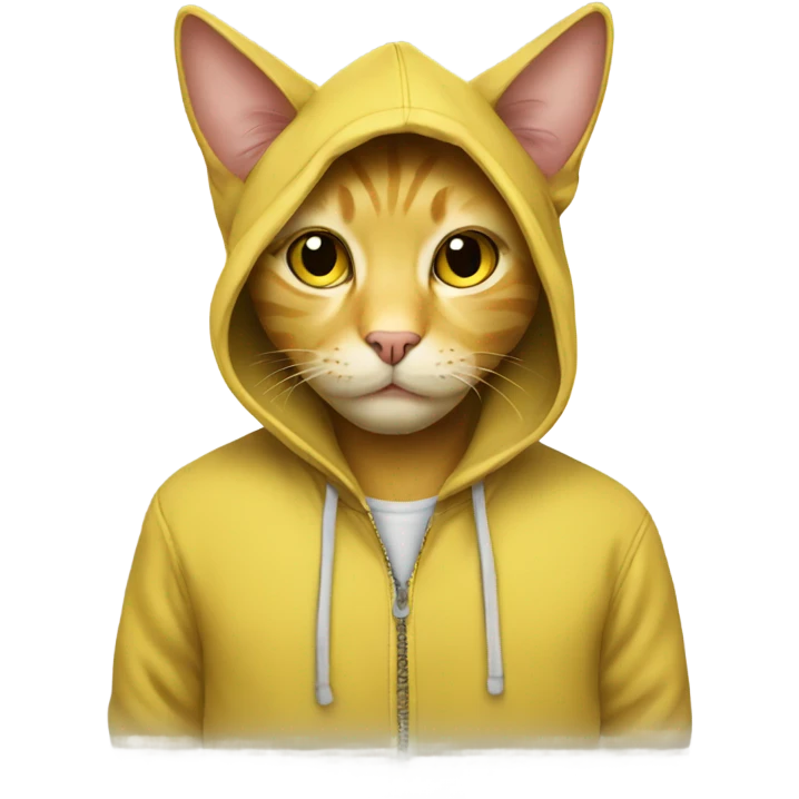 yellow cat with hoodie emoji