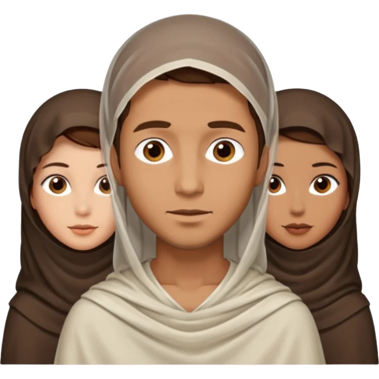 1 man with short hair and 4 veiled women emoji