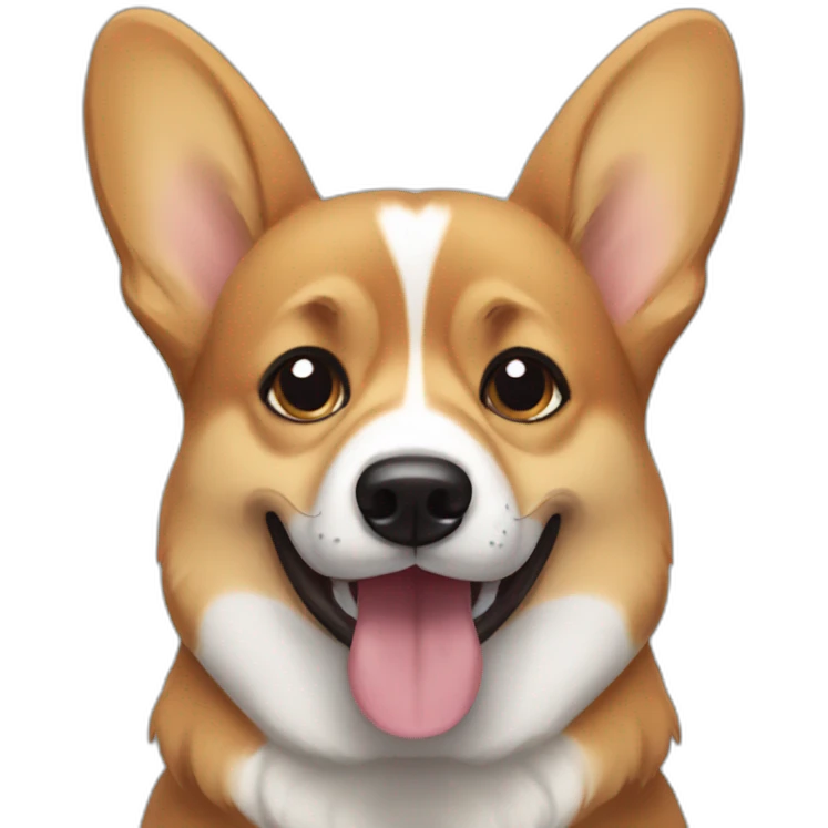 black and tan corgi crying face emoji