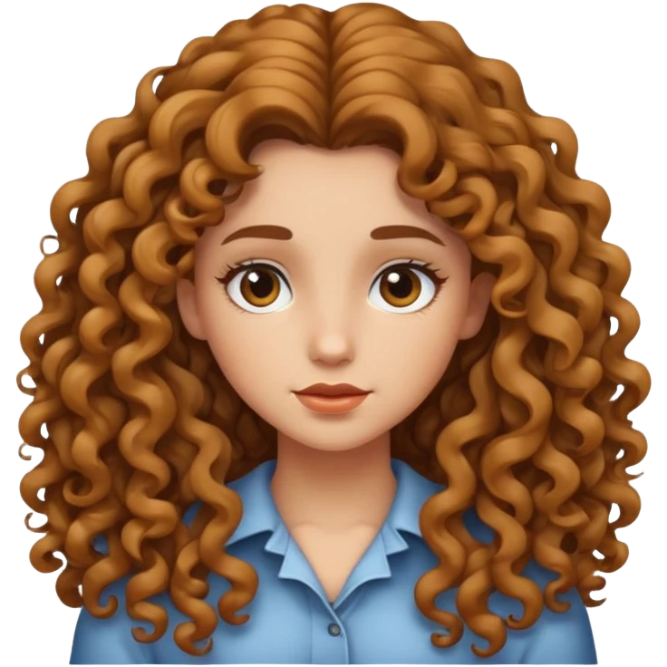 ragazza capelli lunghi ricci non voluminosi emoji