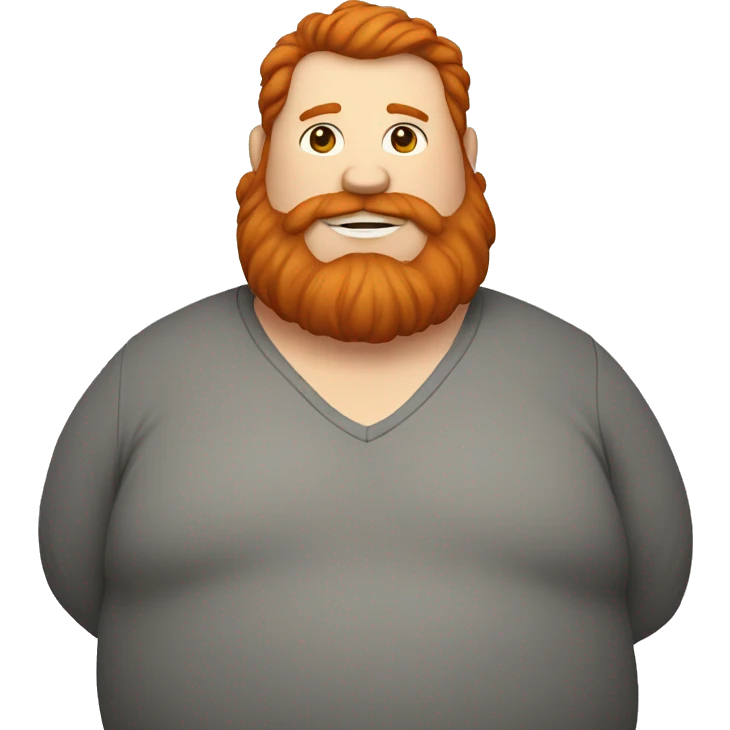 fat redhead man with beard and hair emoji