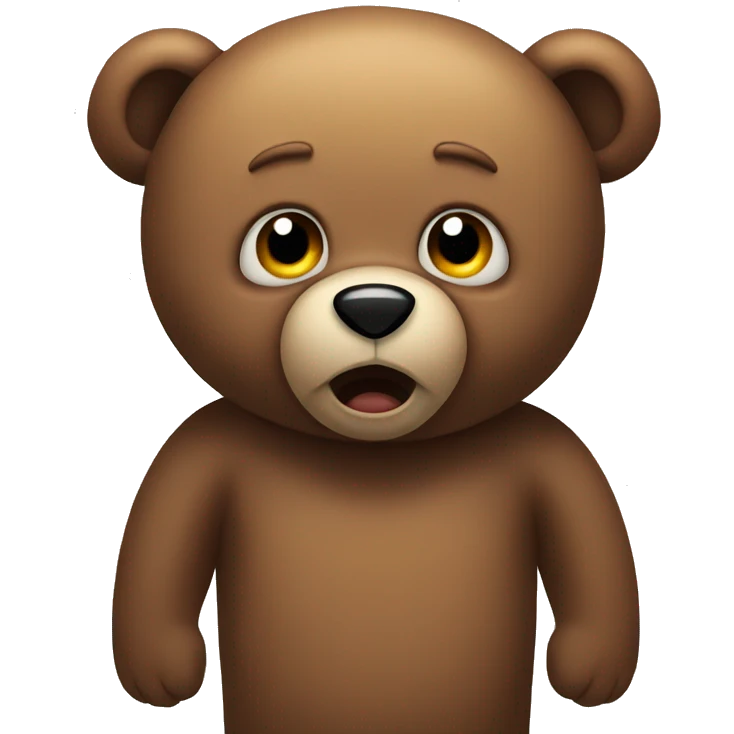 scared teddy bear emoji