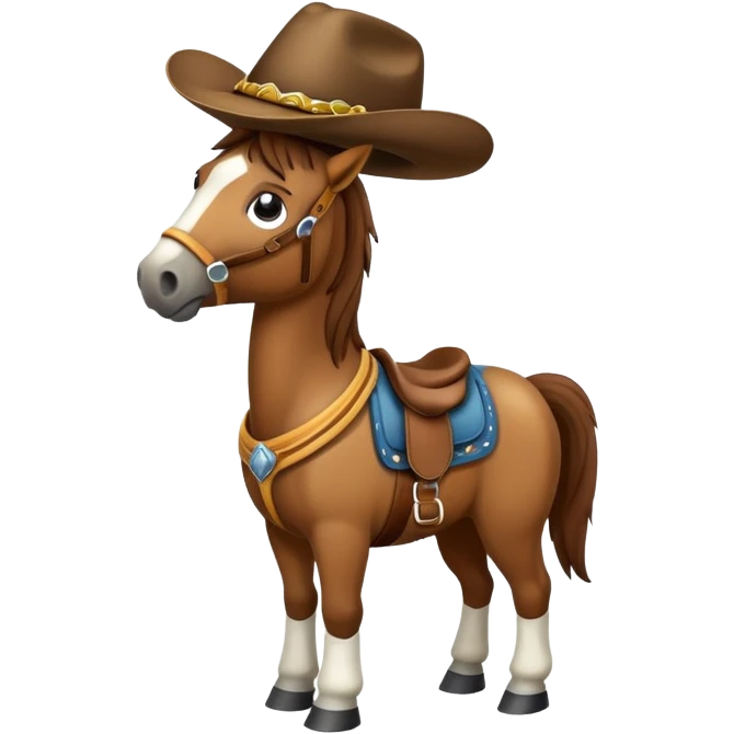 Horse cowboy hat  emoji