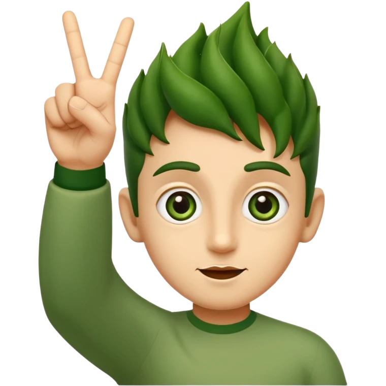 bhindi with big eyes antwo hands showing vitory sign emoji