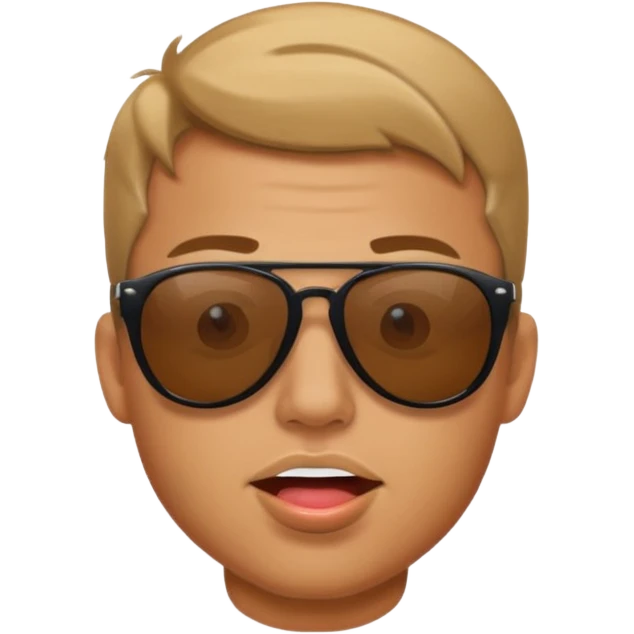 Fuckboy with sunglasses biting lip emoji