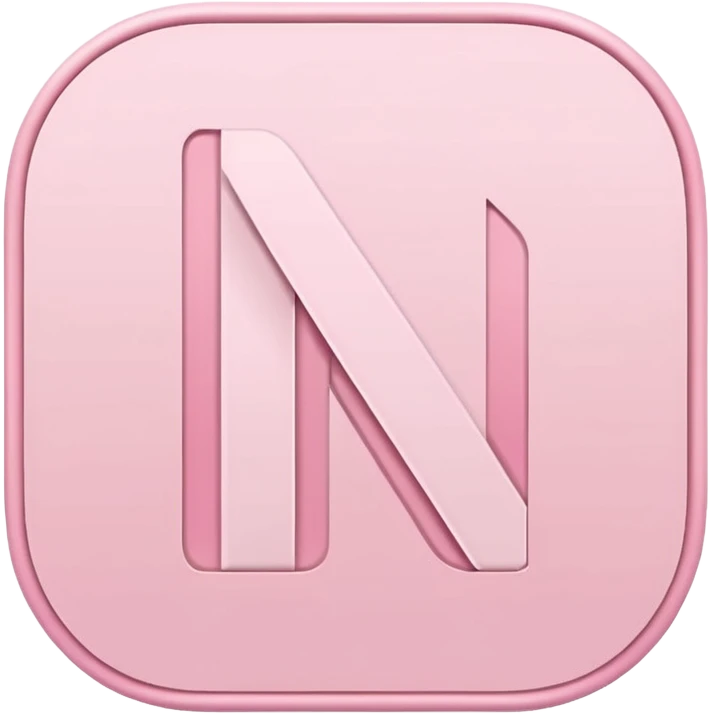 Netflix accurate aesthetic "N" logo in pastel pink emoji