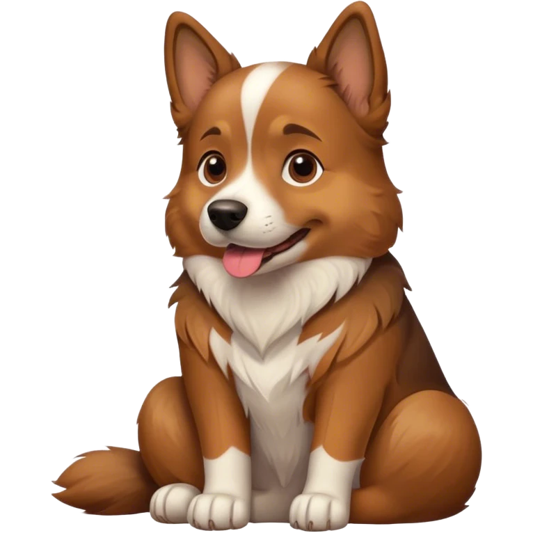 same Dog sitting right side view happy emoji