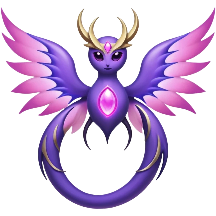 Pokemon legendary purple and pink lunala emoji