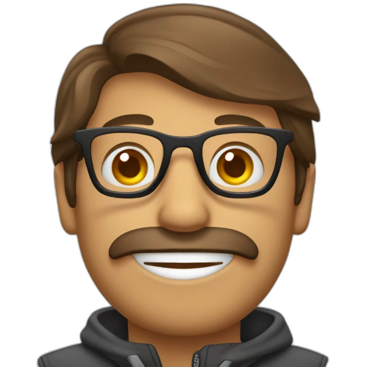 Hombre calvo con gafas rojas emoji