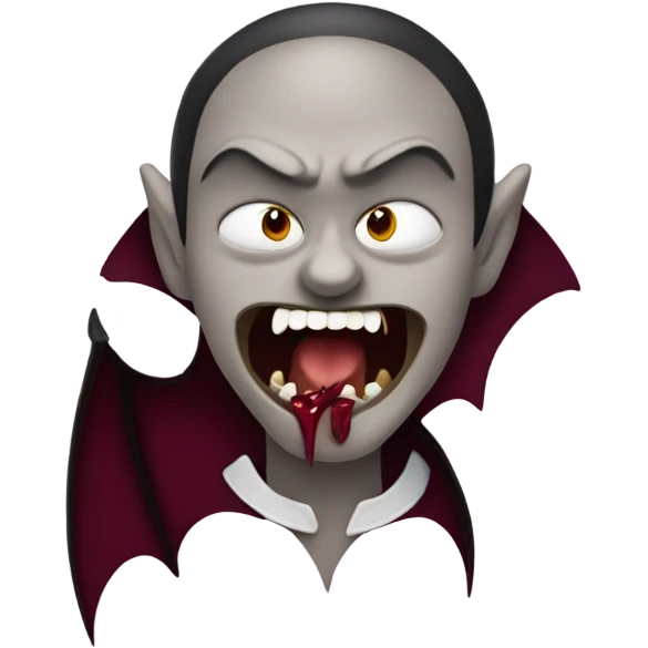 Vampire  burgundy, with two sharp fangs emoji