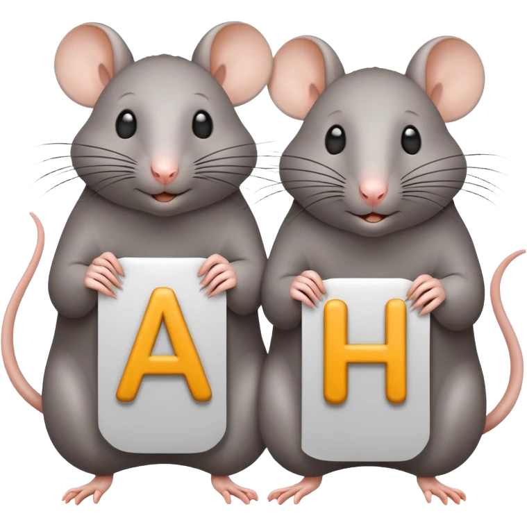 Two rats with letters “не нам судить” emoji