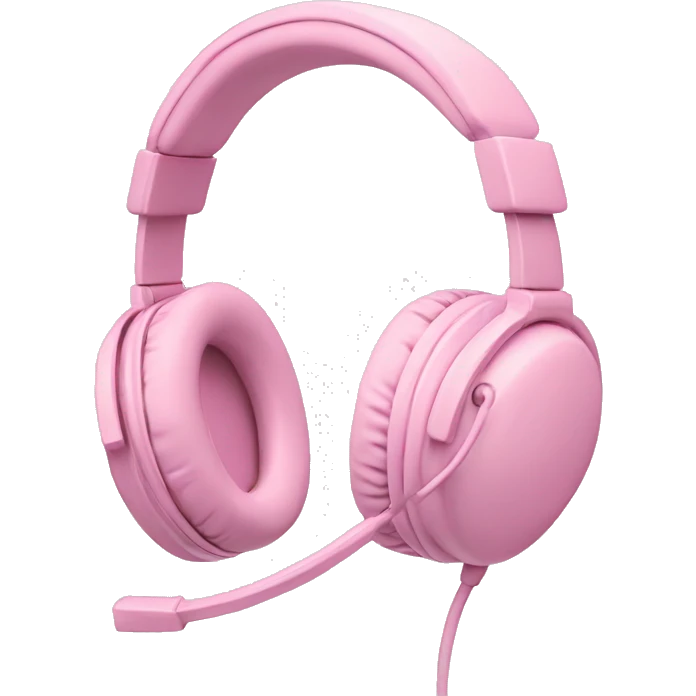pastel pink gaming headset with microphone  emoji