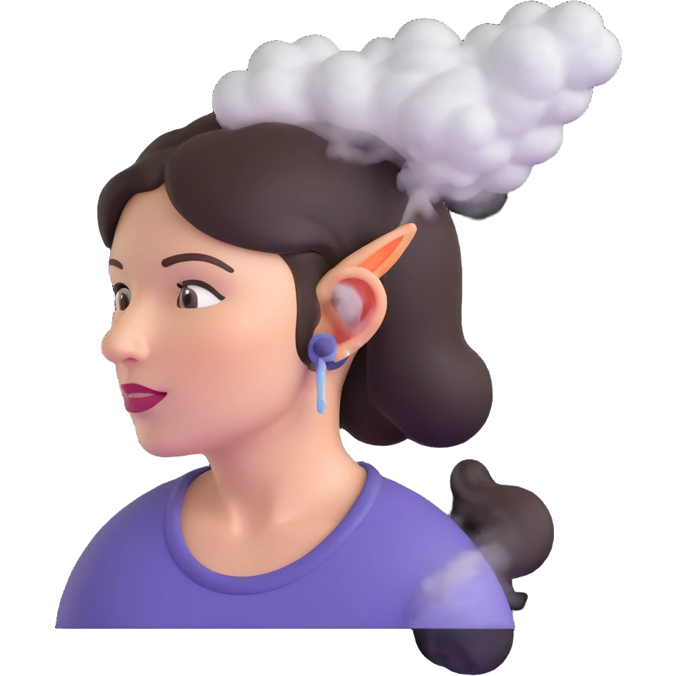 a woman with steam coming out of her ears emoji