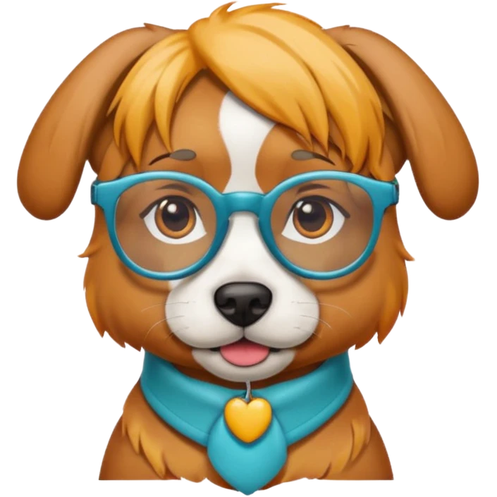 dog with colored hair and spectacles emoji
