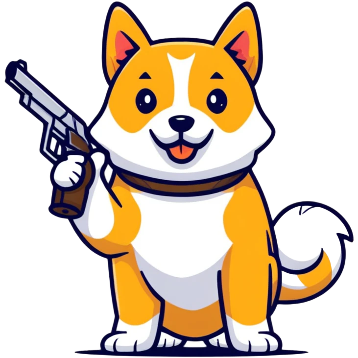 Dog with a gun  emoji