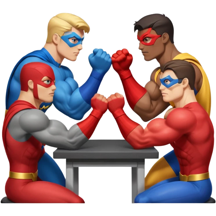 superheroes arm wrestling emoji