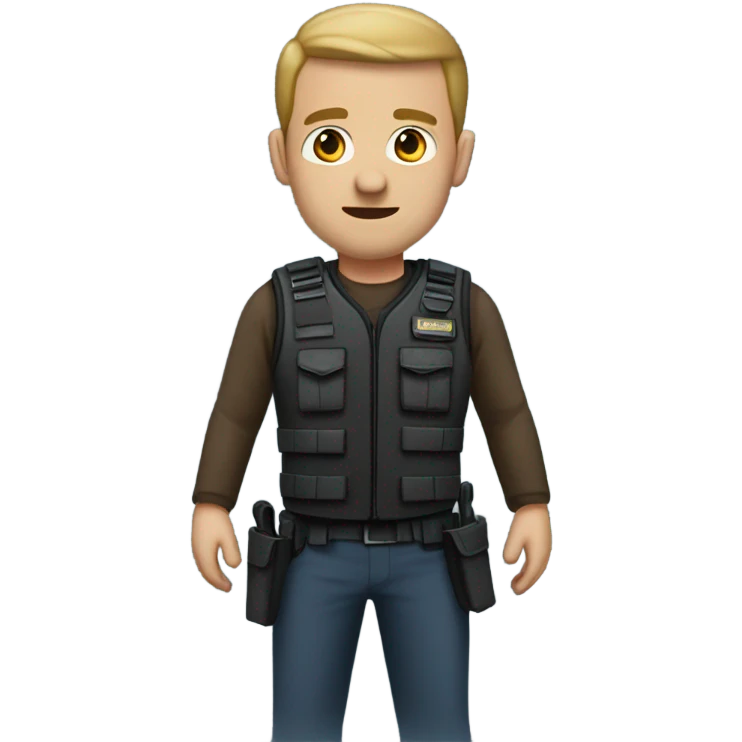 man standing full body with stab vest  emoji