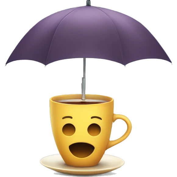 drinking tea in the umbrella emoji