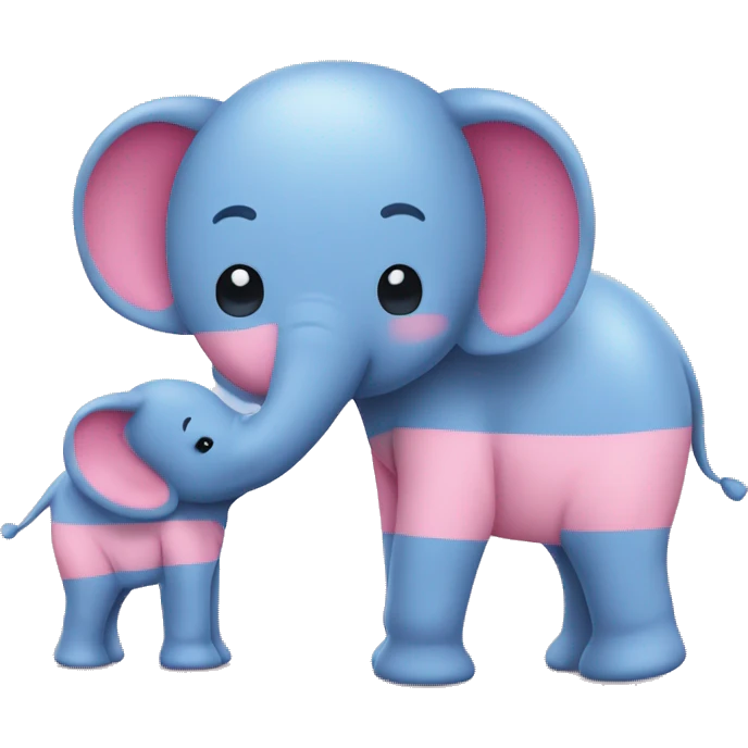 ￼￼Blue and pink elephants emoji
