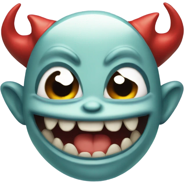 Naughty little devil with teeth emoji
