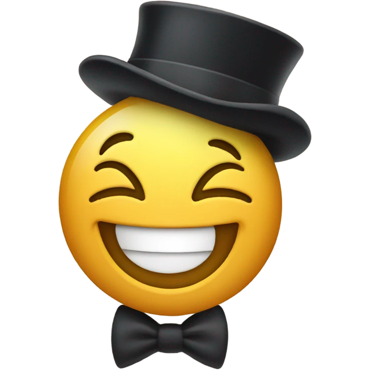 laughing emoji with tophat emoji