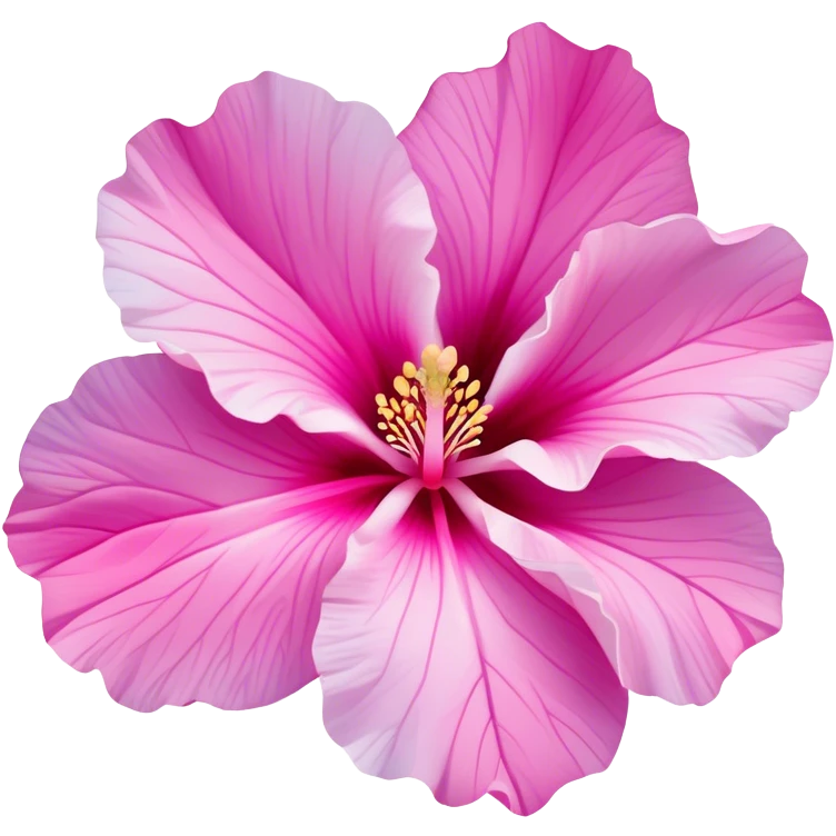 Cinematic Realistic image of a Mugunghwa flower (Rose of Sharon), rendered with delicate petal textures and vibrant pink hues, set against a minimalist background with gentle, diffused lighting that highlights its national significance emoji