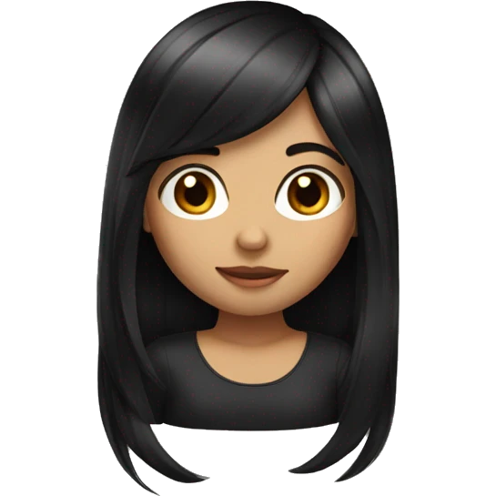 Girl long black hair  emoji