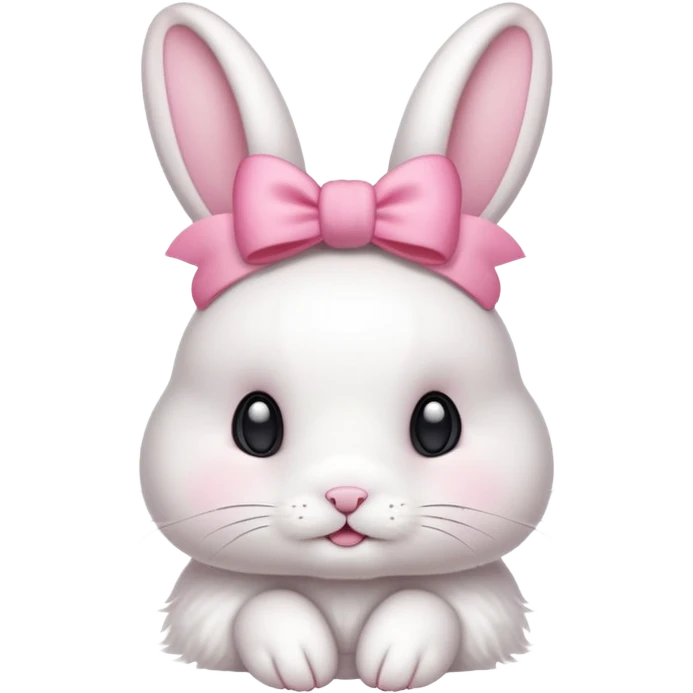 white bunny with pink bow on head emoji