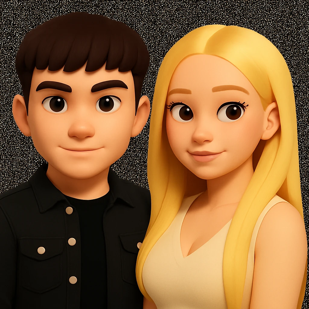 Slightly increase the volume of the upper body of the girl and move her slightly to the right, preserving the original style of the image. emoji