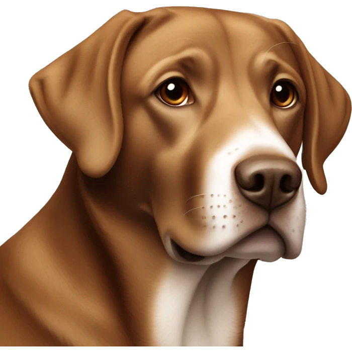 Brown Labrador with white patch on neck emoji